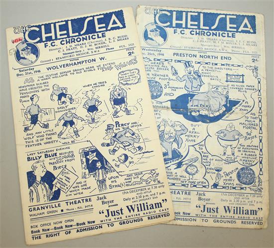 1944-1948 Chelsea Football Club programmes,